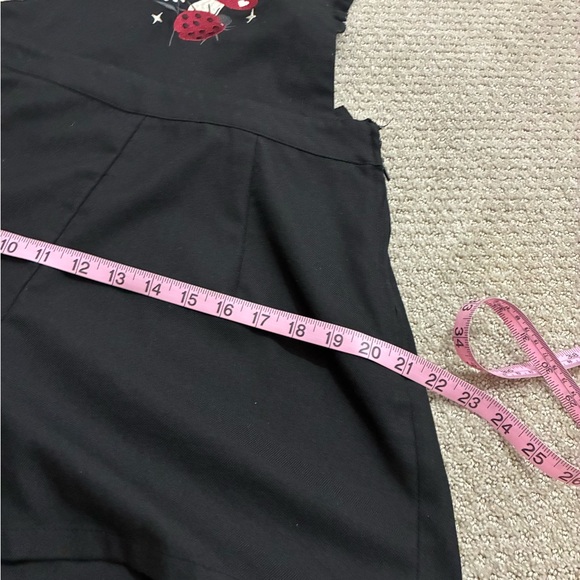 Black  Overalls with Mushroom Design - Picture 5 of 5